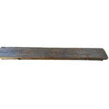 Distressed Brown Light Blue Village Slim Narrow Scroll Apron Wood Bench ws4532S