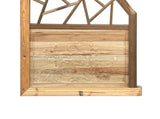 Chinese Tan Color Flower Ducks Geometric Round Arch Wood Room Divider ws3720S