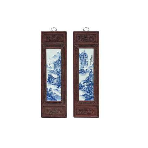 Chinese blue white wall panels