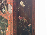 Vintage Chinoiseries Brick Red & Stone Inlay Graphic Credenza Cabinet cs7770S