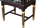 Vintage Chinese Rectangular Color Stone Flower Inlay Accent Side Table ws3583S