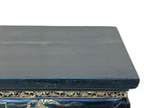 Chinese Vintage Black Golden Carving Motif Tall Altar Console Table cs7784S