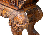 Chinese Vintage Opera Scenery Lion Heads Carving Long Altar Console Table cs7795S