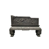 Oriental Dragon Relief Motif Solid Dense Tan Wood Luohan Daybed ws4970S