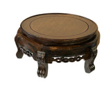 8.75" Display Top Solid Wood Round Shape Stand Easel With Silver Line Inlay n602S