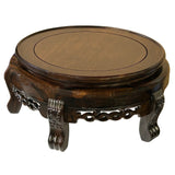 7.5" Display Top Solid Wood Round Shape Stand Easel With Silver Line Inlay n601S