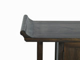 Chinese Handcrafted Brown Stain Altar Point Edge Narrow Slim Side Table Cabinet cs7789S