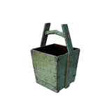 Vintage Rustic Gray Square With Handle Wood Bucket ws4509S