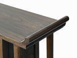 Chinese Handcrafted Brown Stain Altar Point Edge Narrow Slim Side Table Cabinet cs7789S