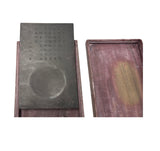 Chinese Flower Birds Carving Rectangular Shape Box Ink Stone Inkwell Pad JK336S