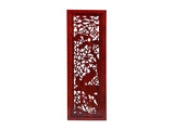Set 4 Chinese Reddish Brown Wood Flower Birds Carving Wall Panels GB045S
