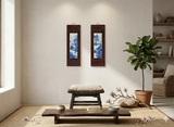 traditional Chinese blue white scenic porcelain art
