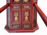 Chinese Vintage Red Gold Carving Wedding Cart Bridal Sedan Chair Display cs7775S