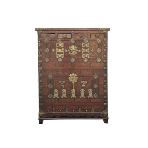 Vintage Korean Style Accent Storage Cabinet Metal Hardware Detail ws4514S
