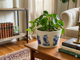 Chinese scenic motif ceramic planter