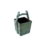 Vintage Rustic Gray Square With Handle Wood Bucket ws4509S