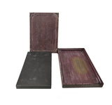 Chinese Flower Birds Carving Rectangular Shape Box Ink Stone Inkwell Pad JK336S