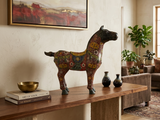 Vintage Oriental Chinese Reddish Maroon Cloisonne Metal Horse Figure ws4935S