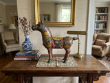 Vintage Oriental Chinese Reddish Maroon Cloisonne Metal Horse Figure ws4936S A