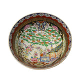 Chinese Oriental Vintage Round Black Golden Enamels Scenery Flower Bowl ws791S