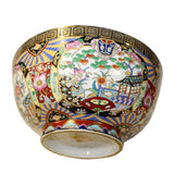 Chinese Oriental Vintage Round Black Golden Enamels Scenery Flower Bowl ws791S