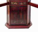 Chinese Vintage Red Gold Carving Wedding Cart Bridal Sedan Chair Display cs7775S