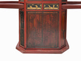 Chinese Vintage Red Gold Carving Wedding Cart Bridal Sedan Chair Display cs7775S