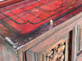 Vintage Chinese Fujian Golden Carving Wedding Trunk Cabinet Chest cs7792S