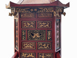 Chinese Vintage Red Gold Carving Wedding Cart Bridal Sedan Chair Display cs7775S