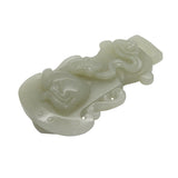 White Jade Belt Buckle Hook Plate With Fortune Pixie Catching Luyi Cloud s1551NS
