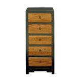 Black & Brown Five Drawers Slim Chest of Drawers Cabinet cs4184S