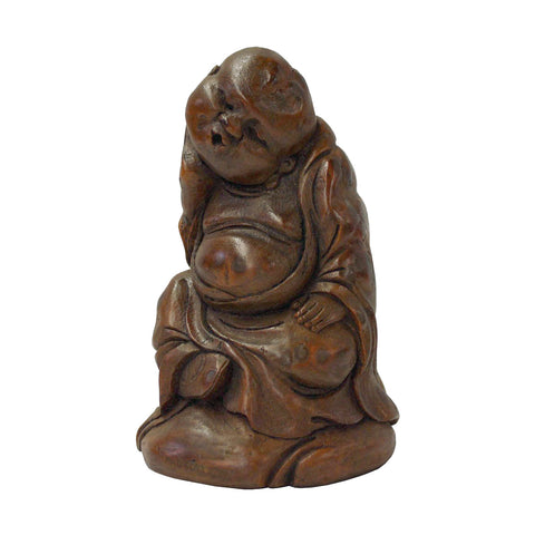 Chinese Bamboo Carved Happy Buddha Figure Display cs2085S
