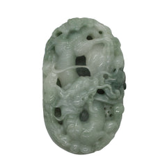 Natural Jade Chinese Carved Dragon Flying On Ocean Cloud Ornament Belt Plate Pendant k200NS Natural Jade Chinese Carved Dragon Flying On Ocean Cloud Ornament Belt Plate Pendant k200NS
