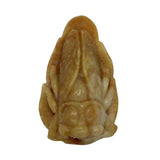 Hand Crafted Jade Pendant Yellow And White Cicada Zen Ornament Figure k173NS