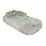 Zodiac Jade Pendant With Flying Dragon Spiral On Money Wave And Longevity Peach k331NS
