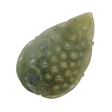 Hand Carved Detail Green Color Natural Jade Grape Fruit On Leaf Pendant n516S
