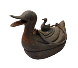 Heavy Rustic Iron Duck Shape Teapot