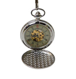 Round Shape Lady & Baby Hugging Painting Chain Pocket Watch