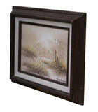 oil painting in wood frame