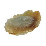 Quality Carved Jade Pendant With Fish Biting Fortune On Lotus Leaf k174NS