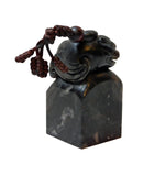 Stone Carved Chinese Mythology Flying Dragon Theme Seal Stamp 