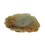 Quality Carved Jade Pendant With Fish Biting Fortune On Lotus Leaf k174NS