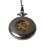 Round Shape Lady & Baby Hugging Painting Chain Pocket Watch