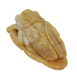 Hand Crafted Jade Pendant Yellow And White Cicada Zen Ornament Figure k173NS