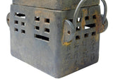 Rectangular Shape Rustic Iron Teapot WIth Charcoal Stove On Bottom