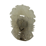 White Jade Dress Pin With Pagoda Shape And Flower Carving k152NS