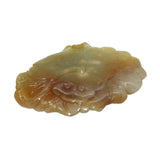 Quality Carved Jade Pendant With Fish Biting Fortune On Lotus Leaf k174NS