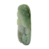 Zodiac Jade Pendant With Flying Dragon Spiral On Money Wave And Longevity Peach k331NS