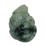 Carved Pendant With Chinese Natural Jade Pixie On Chinese Ancient Money k343NS