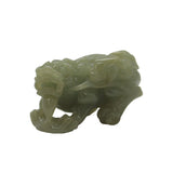Detail Chinese Hand Carved Natural Jade Lucky Pixiu Figure Pendant k341NS